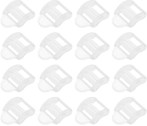 sourcing map 16Pcs Plastic Ladder Slider, 1 (25mm) Transparent Adjustable Lock Buckles Tension Lock Tri-Glides for Belt Backpack Straps Parts Replacement