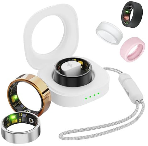 Bague intelligente, suivi de santé, anneaux de santé pour homme et femme, anneau de sommeil avec étui de charge et protecteur d'anneau, tracker d'activité étanche IP68, photographie à distance, soins