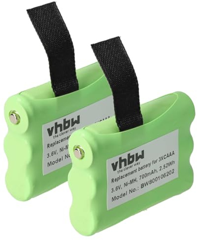vhbw 2X Akku kompatibel mit Motorola SX600 | SX800, SX800R, SX500R, FV300, FV500, FV700, SX900, FV700R Funkgerät, Walkie Talkie (700 mAh, 3,6 V, NiMH)