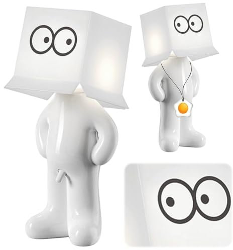 OKESYO Lustige LED Tischleuchte Kreative A Little Shy Man Nachttischlampe Wiederaufladbar Tischlampe mit Schirm Romantische LED Nachttischlampe Geschenk für Familie, Kinder, Freunde, Kollegen