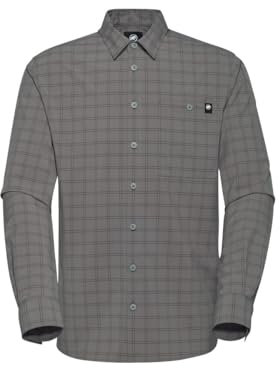 Mammut Lenni Longsleeve Shirt Men | Outdoor Clothing for Hiking, With Sun Protection | Steel-Black, XXL