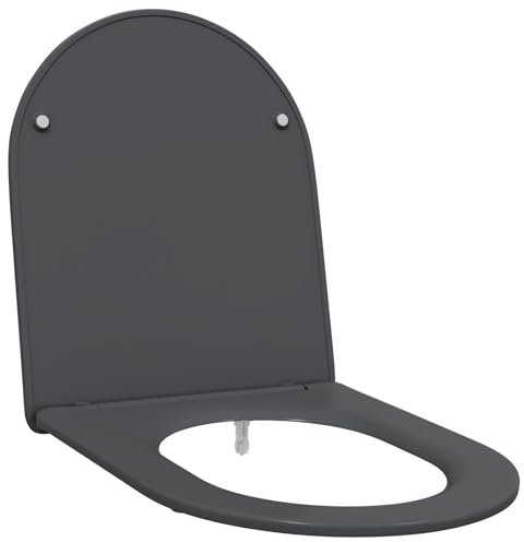 vidaXL Toilettensitz Quick Release Absenkautomatik Duroplast Anthrazit
