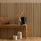 WEB2O Lot de 4 Panneaux décoratif accoustique tasseaux bois 120x30 cm - (Soit 120x120cm) - Effet chêne clair