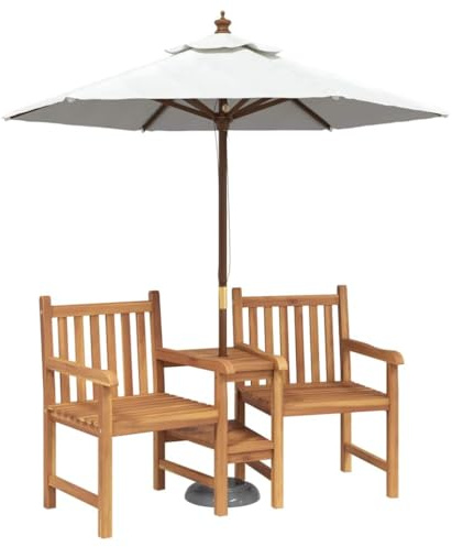 vidaXL Outdoor Chairs Brown 152 x 63 x 89 cm Solid teak wood, Garden and Terrace Furniture, Rustic Teak Chairs, Outdoor Benches, Durable Loungers, Stylish Seating Solution for Relaxation