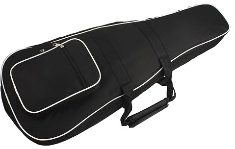 minkissy Mandolinentasche aus Dickem Oxford Stoßfestes Mandolinen Case mit Großem Stauraum und Verstellbaren Schultergurten Praktischer Rucksack für Mandolinen und Zubehör Schwarz