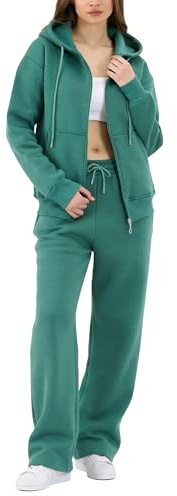 Redbridge Jogginganzug Zweiteiliges Sweat Set mit Zip Hoodie und Hose Bequemer Trainingsanzug für Freizeit Sport und Loungewear Grün M