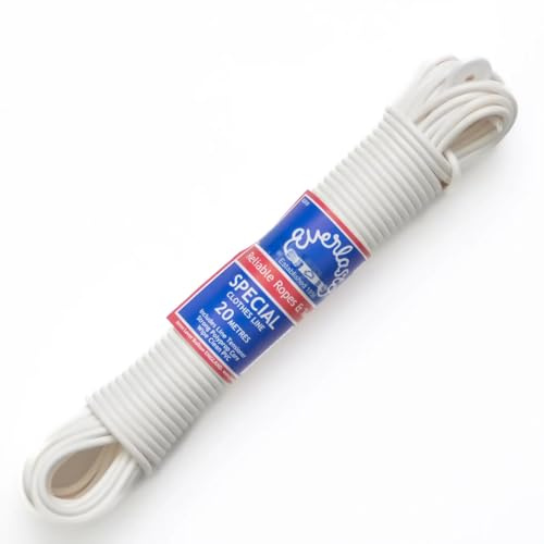 Everlasto Quality Special White PVC Clothes Line Washing Line 4mm Thick (10M)