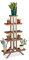 Relaxdays Fioriera a scala 5 Ripiani in Legno, Scaffale Portafiori da Interno HLP: 142,5 x 83 x 28,5 cm, Marrone Scuro