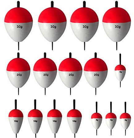 Dingbear 16 stücke (30g, 20g, 10g, 5g) Weiß Pot-Bellied Float mehrzweck Pot-Bellied Float Angeln Bobber Float Eva Schaum Schwimmt Angelschwimmer FishFloat