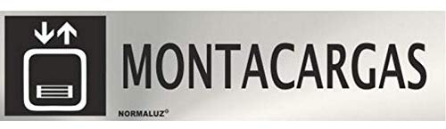 CARTEL INFORMATIVO MONTACARGAS (INOX ADHESIVO 0.8MM) 5X20CM