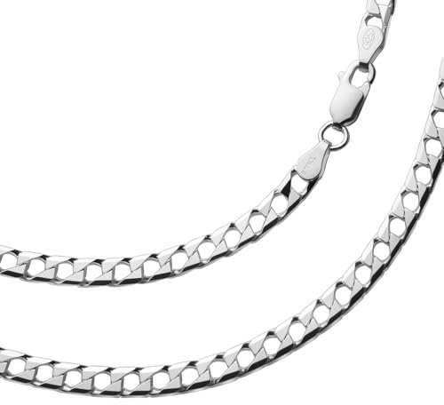 Herren Halskette Aus 925 Sterling Silber Mit Karabinerverschluss