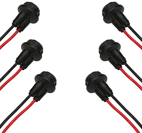 SENZEAL 6X T10 Bulb Holder Copper Wire Silicon Gel Socket Bulb Lamp Plug W5W 12V 194 168 LED Bulb Base Connector Black
