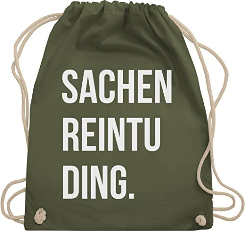 Shirtracer Turnbeutel Rucksack - Festival Zubehör - Sachenreintuding I Sachen Reintu Ding I - Unisize - Olivgrün - hipster bag festival-bag geschenk weihnachten tu beutel