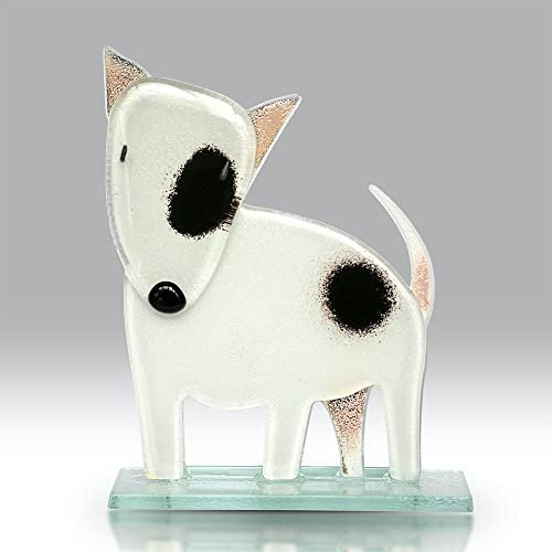 Nobile Glassware Fused Glass Bull Terrier White