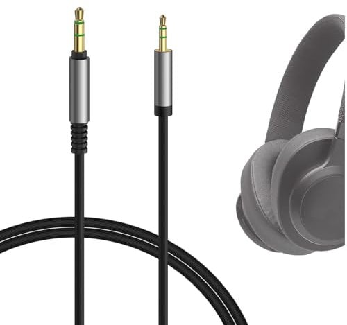 Geekria QuickFit Audio Câble Compatible avec JBL E45BT E50BT E55BT E35 E40 E40BT, JBL E65BTNC, Tune 600BTNC Casque, 2.5mm Ordon Stéréo de Remplacement(1,2m)