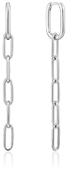 Ania Haie Damen-Ohrhänger Cable Link Drop 925er Silber One Size, Silber 32013500