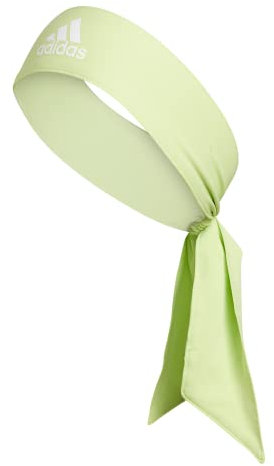 adidas Alphaskin Tie Headband, Pulse Lime Green/White, One Size