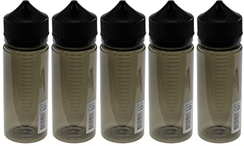 Schwarze Leerflaschen 120ml mit Messskala für Liquidflasche leer Flasche PET Bottle Droper DIY (5)