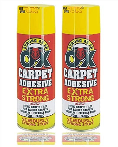 2 x 500ml Multi-Purpose Adhesive Spray – Heavy Duty Glue for Craft, Carpet, Foam, Fabric, Wood, Metal – Adjustable Nozzle – HitlineUK