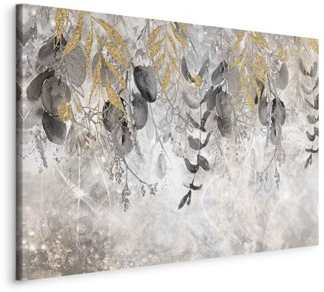 murando - Quadro Foglie 120x80 cm 1 Pezzo Stampa su Tela in TNT Tessuta XXL Quadri Moderni Murale Arte Moderno Grafica Decorazioni da Parete Pittura Immagini Decori Elegante Floreale b-A-0823-b-a