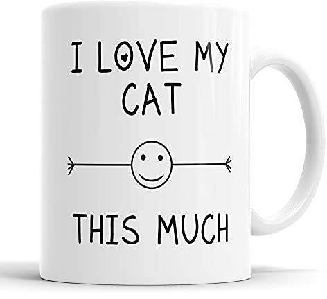 Faithful Prints I Love My Cat This Much Mug Friend Birthday Gift Christmas Novelty Humour Funny Cat Lover, Ceramic Mugs