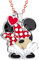 Disney Minnie Mouse Black, White & Red Pendant Necklace NH00790RL-16