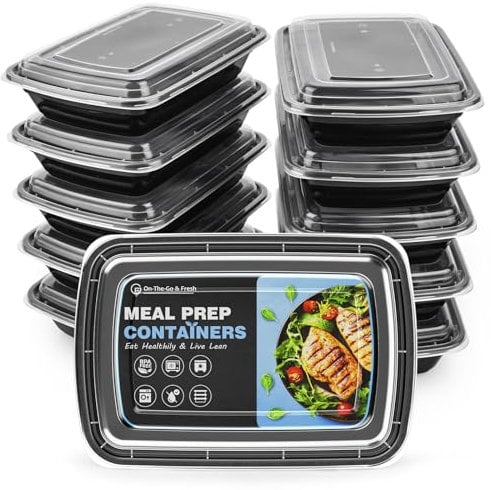 GUANFU [20 Pack] Meal Prep Containers with Lids, 1 Compartment BPA Free Reusable , Microwave, Freezers & Dishwashers Safe Plastic Food Storage Boxes (28 oz)
