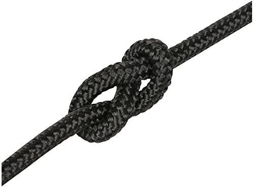 Yimihua Corde d’Escalade Noir 4mm Corde Auxiliaire，Corde Porteuse d'alpinisme en Plein Air/Corde De Parapluie/Corde à Linge/Corde De Cerclage De Camping (Plusieurs Tailles sont Disponibles)(Size:10M)
