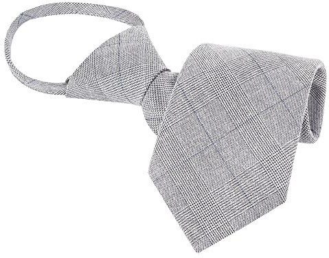 WANYING Homme 7cm 2.75 Cravate Étroite Pré-nouée avec Fermeture Éclair Security Necktie Cravate de Sécurité Style Décontracté Affaires Longueur 48cm - A13 À carreaux glen Gris