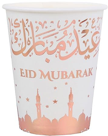 Santex mariage Lot de 10 Gobelets orientaux Eid Mubarak 25cl