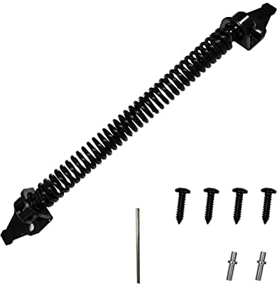 WANGCL Automatischer Türschließer, 35,6 cm, verstellbarer Torschließer, schwarze Torfeder für Gartentore, Holzzaun, Türtor