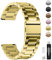 Fullmosa Edelstahl Uhrenarmband 20mm für traditionell Uhr, Kompatibel mit Huawei Watch 2/GT2/GT 3 42mm/Garmin ViVoactive 5, 20mm Gold