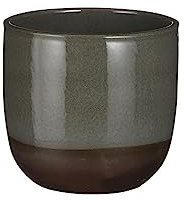 MICA Decorations Nora Blumentopf, rund, Grün, 16 x 17 cm, H 16 x T 17 cm, Mehrfarbig, einzigartig