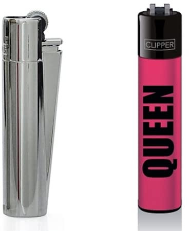Clipper® Feuerzeug 1x Silber (Bundle mit Queen Pink)