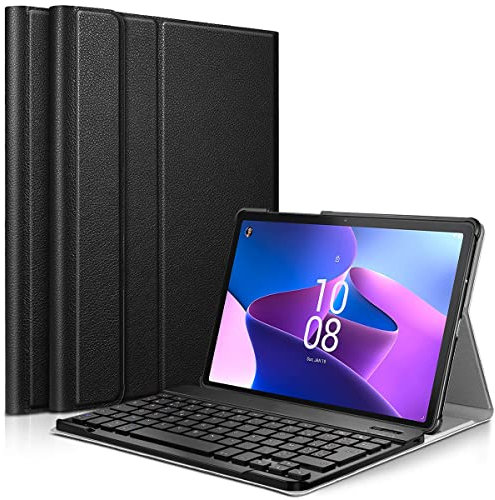 Karylax - Étui de Protection Slim (Noir) + Clavier AZERTY Bluetooth pour Lenovo Tab M10 Plus 10.6 Pouces 3e Génération (TB-125-128) 2022