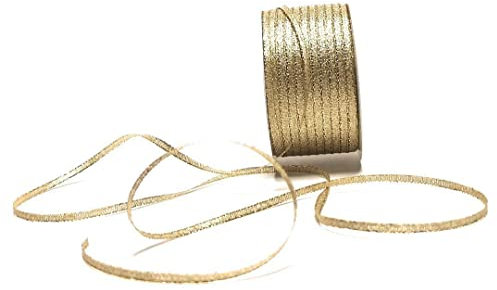 s.dekoda Brokatband 50m x 3mm Gold Schleifenband Dekoband Brokat Geschenkband