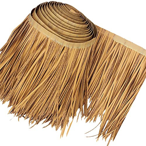 SAVAAL Fausse Paille Simulation Chaume De Paille Rouleau,Disponible Pendant 10 Ans,Postuler à Hawaïen Tiki Bar Parasol Abri Jardin Gazebo Parasol(Size:3M,Color:Jaune B)