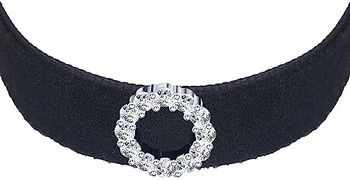 Yumilok Kette Damen Halskette mit Anhänger Collier 925 Sterling Silber Choker Samtseil schwarz Zirkonia für Frauen Geburtstags Muttertag