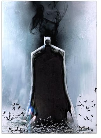 Displate Offiziell DC Comics MetallPoster Magnetische Befestigung Inklusive Lizenziert Bilder Hochwertiges Poster Batman Light Absorption - Black Mirror 67.5 cm x 48 cm