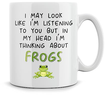 Rib ticklerz - Funny Mugs Crazy Frog Lady Thinking About Frogs Birthday Frog Gift Frog Jokes Frog Lover Cute Frog Gifts for Women Her Men Girls Colleague - MG326