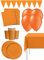 Funidelia | Kit decoración de fiesta color naranja Premium para 8 personas - Colores lisos ▶ Decoración para fiestas de cumpleaños, fiestas de disfraces, Halloween y Carnaval - Naranja
