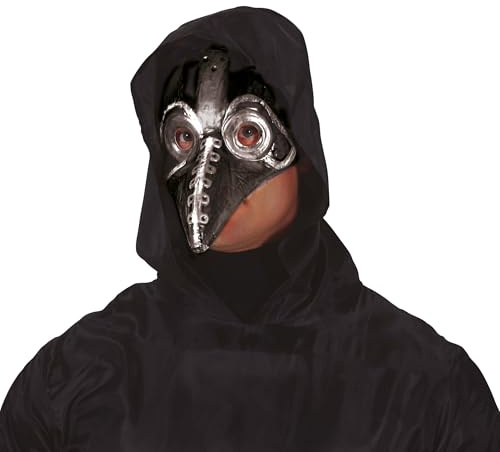 FIESTAS GUIRCA Pest Pest medizinische halbe Gesichtsmaske Gold und Schwarz PVC