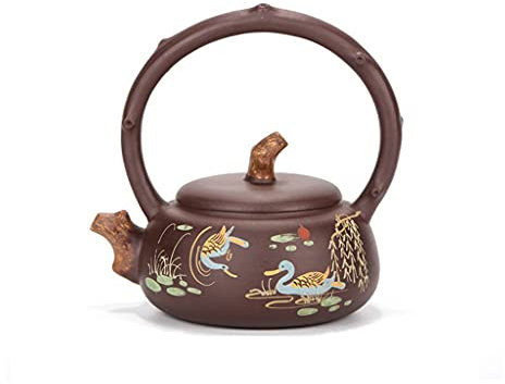 Teiera in Argilla Viola Fatta a Mano, Teiera in Argilla Viola Tradizionale, Yixing Tradizionale Minerale Grezzo Viola Fango Lavorato a Mano Teiera Bollitore Kung Fu Set da tè Teiere Creative Tipo Teie