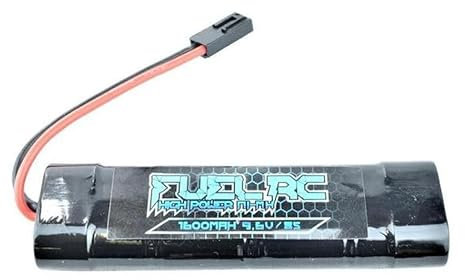 Batterie NI-MH 9,6 V x 1600 mAh Mini | pour Armes Airsoft et Voitures, Bateaux ou hélicoptères radiocommandés RC