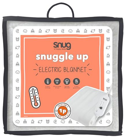 Snug Snuggle Up Electric Blanket Double - Heated Electric Underblanket with 3 Heat Settings, Overheat Protection and Fitted Straps - Double