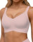 HORISUN Soutien-Gorge Femme sans Armature Sexy Col en V Brassiere avec Push-Up avec Maintien Confort Brassiere Anti Affaissement Rose M