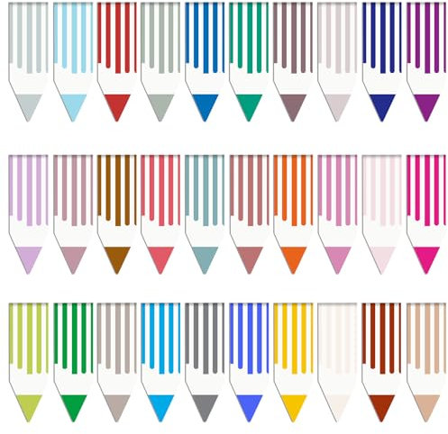 MWOOT 30 Stück Pfeil Form Magnet Lesezeichen, Bunte Bleistift Magnetic Bookmarks, Magnetische Buchklammern für Register, Buchliebhaber, Schüler, Lehrer, Partygeschenke, Geschenktüte (1,5x4,5CM)