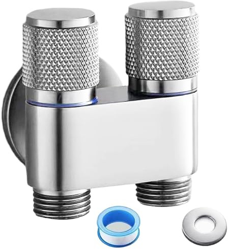 Válvula de control dual de 1 entrada y 2 salidas, pulverizador de bidé de mano para inodoro G1/2 de doble control, kit de pulverizador de mano para lavado femenino, mascotas, paño, limpieza de baño de