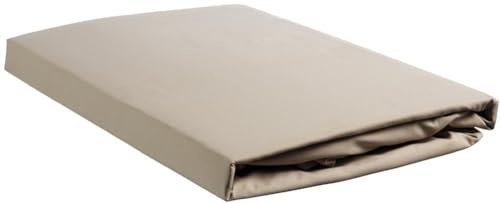 Ambiante Splittopperspannlaken Cotton Uni für 18cm hohe Matratzen Farbe Taupe Größe 180x200