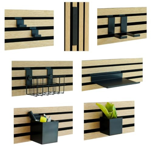 Steinmine - Designmanufaktur Zubehör-Set, Ablagen und Wandbehälter für Wandorganizer & Akustikpaneelen für DIY Wandregal für Büro, Küche & Mehr (Zubehör Set für Wandorganizer'' Praktiker '')